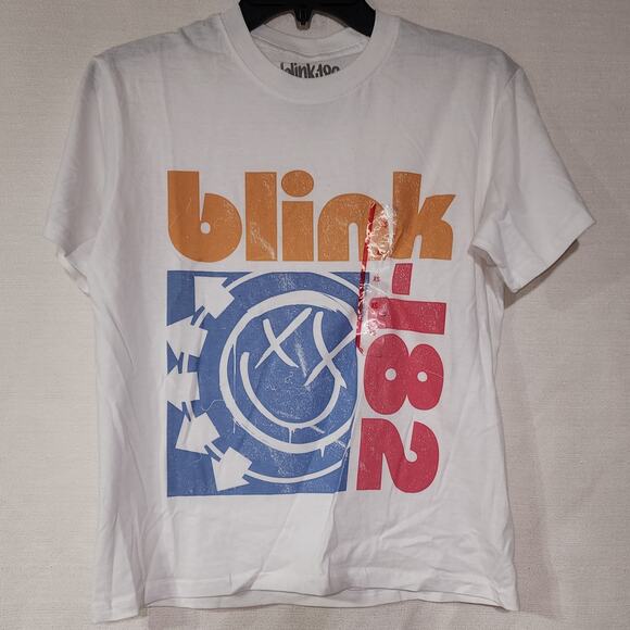Blink 182 smiley face women's XS shirt-faded - Picture 2 of 6